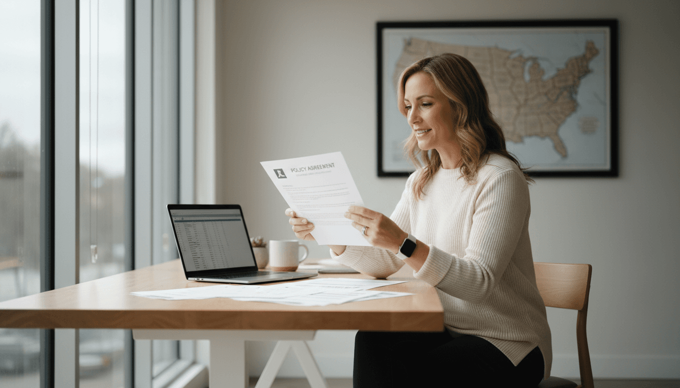 Professional reviewing insurance coverage documents